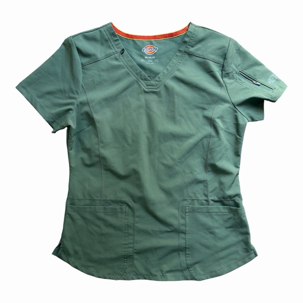 Dynamix Rounded V-Neck Top by Dickies Medical Medium Navy